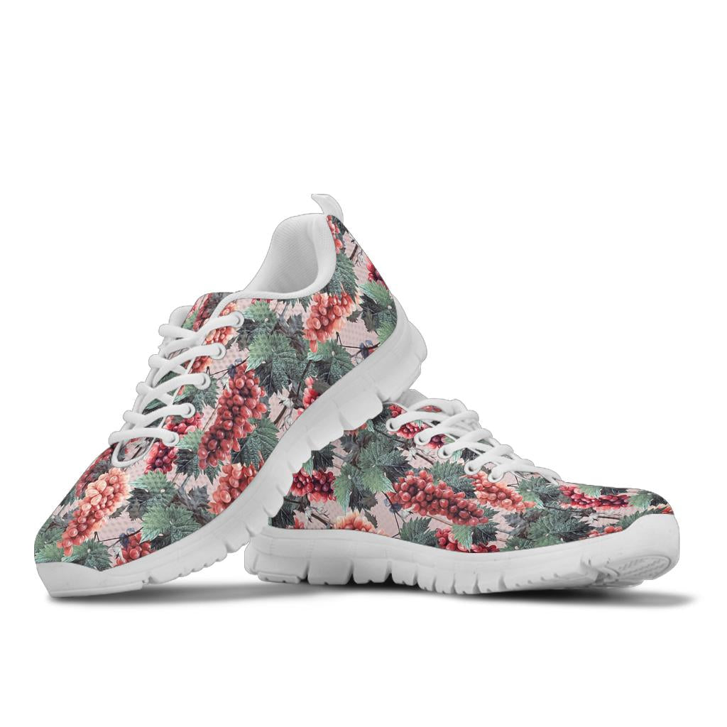 Grape Pattern Print Design GP01 Sneakers White Bottom Shoes