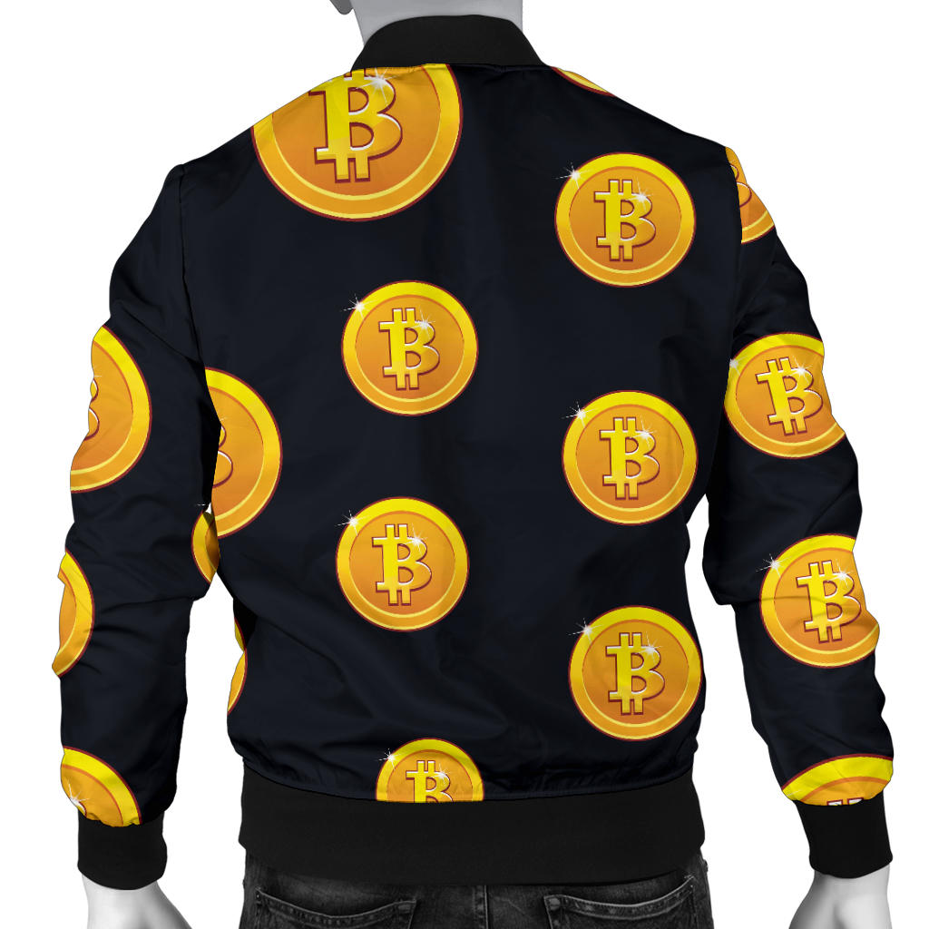 Bitcoin Pattern Print Design DO04 Men Bomber Jacket