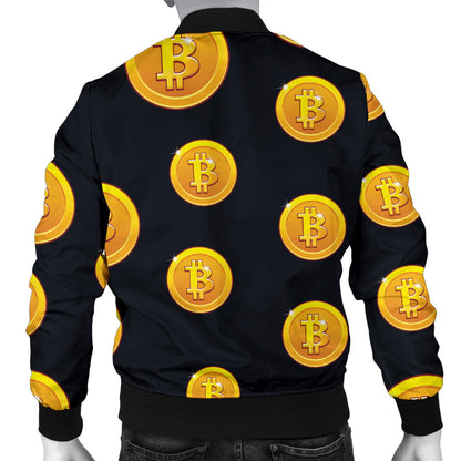 Bitcoin Pattern Print Design DO04 Men Bomber Jacket