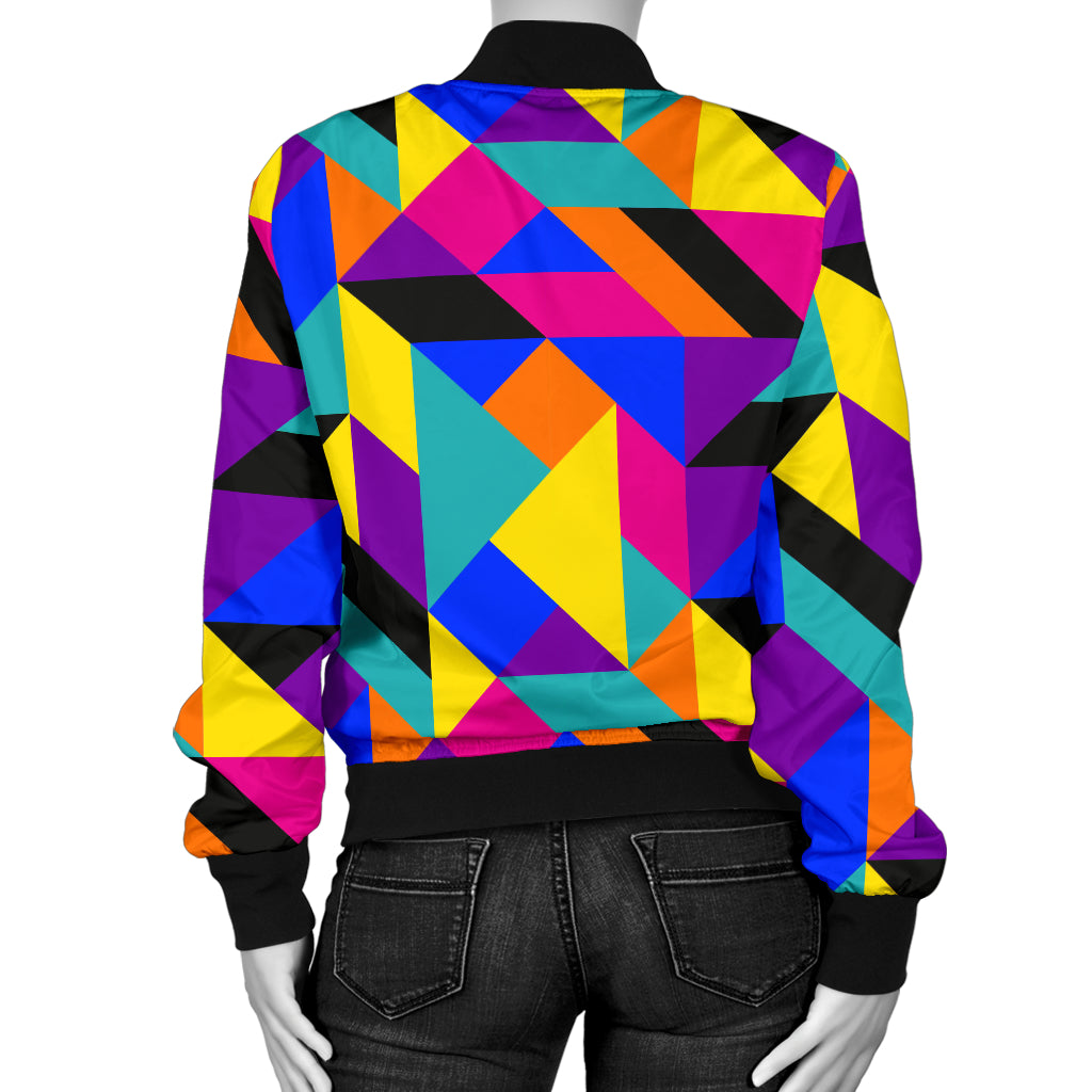 90s Colorful Pattern Print Design 1 Women's Bomber Jacket