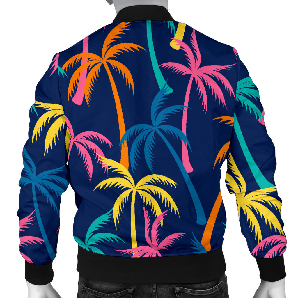 Palm Tree Pattern Print Design PT013 Men Bomber Jacket
