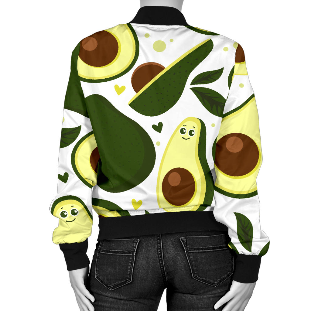 Avocado Pattern Print Design AC06 Women Bomber Jacket