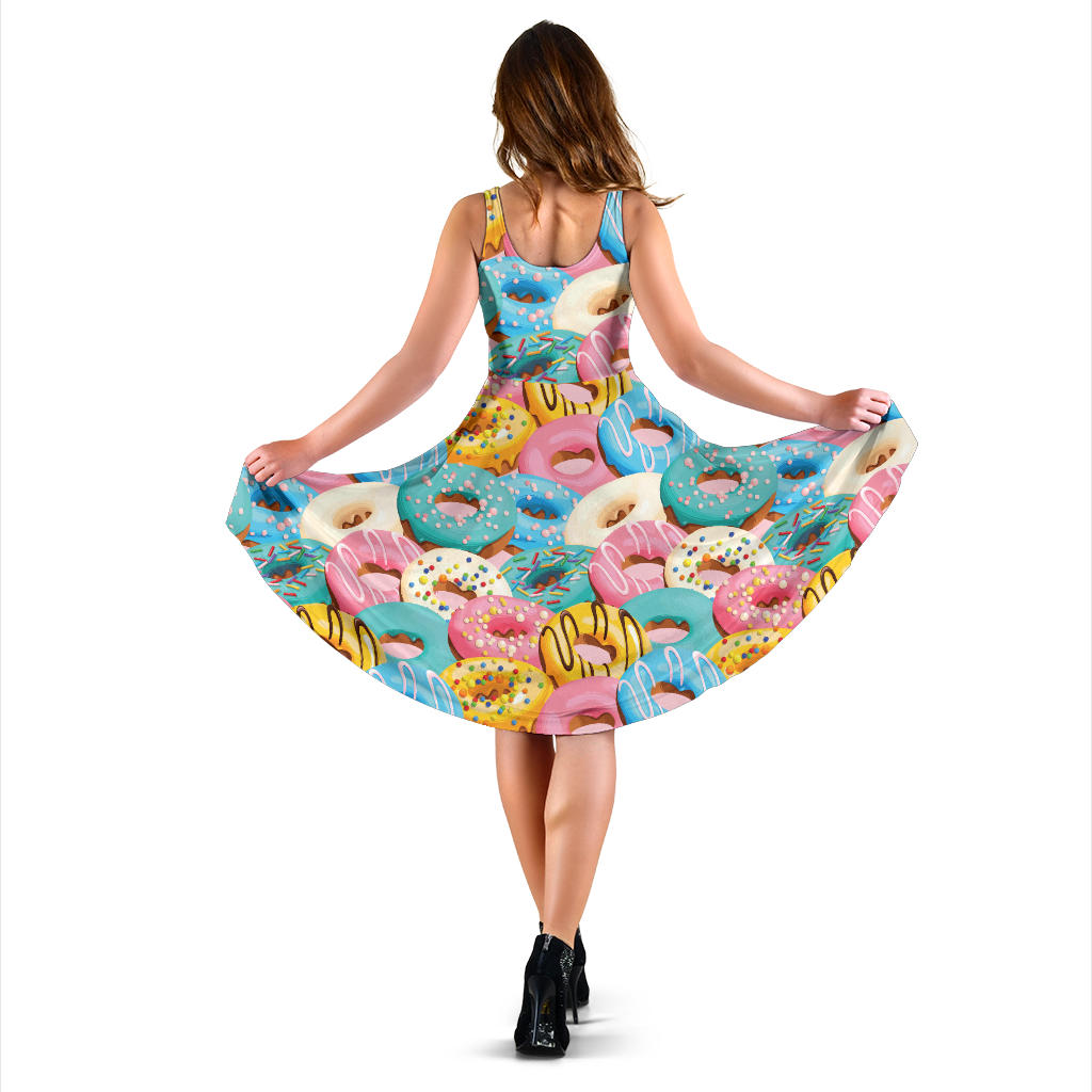 Donut Pattern Print Design DN01 Midi Dress