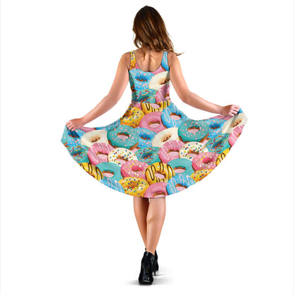 Donut Pattern Print Design DN01 Midi Dress