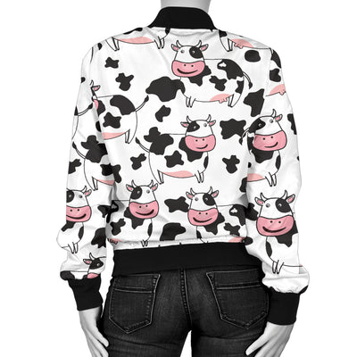 Cow Pattern Print Design 02 Women's Bomber Jacket