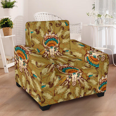 Native Indian Buffalo head Armchair Slipcover