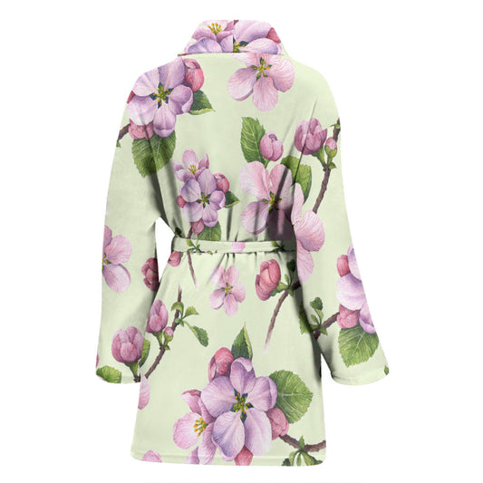 Apple Blossom Pattern Print Design AB05 Women Bathrobe