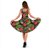 Tropical Flower Pattern Print Design TF04 Midi Dress