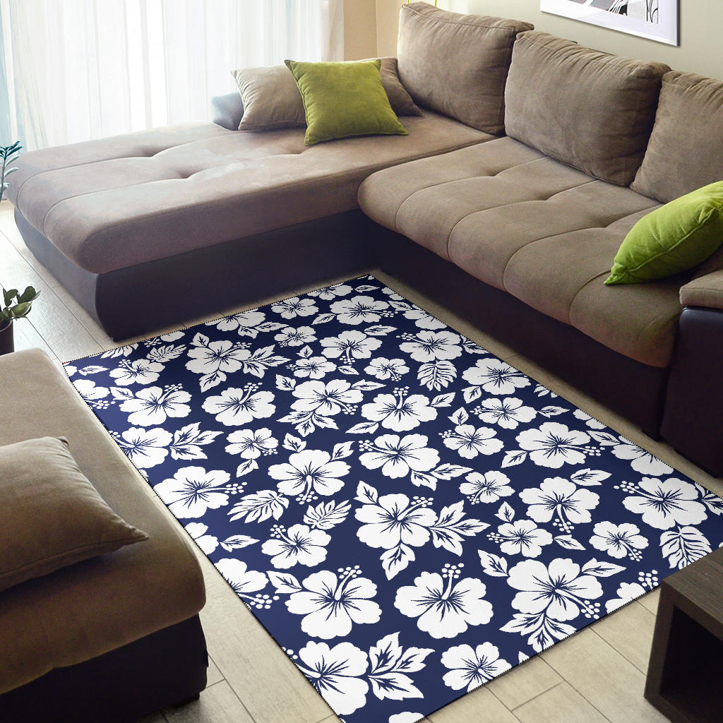 Hibiscus Pattern Print Design HB012 Area Rugs