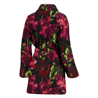 Iris Pattern Print Design IR03 Women Bathrobe