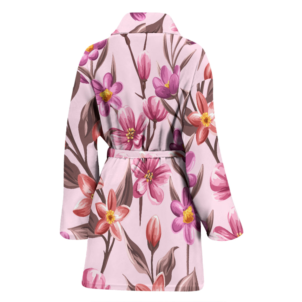 Summer Floral Pattern Print Design SF09 Women Bathrobe