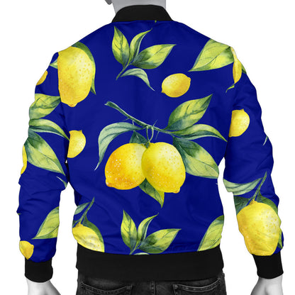 Lemon Pattern Print Design LM06 Men Bomber Jacket