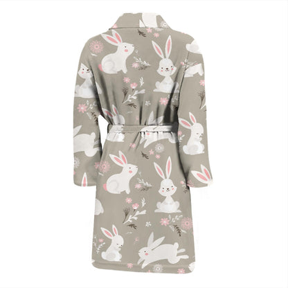 Rabbit Pattern Print Design RB03 Men Bathrobe