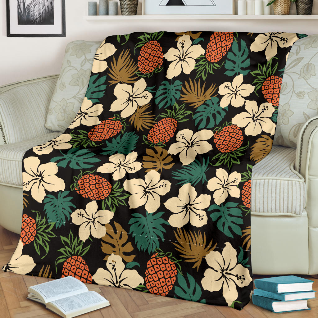 Hawaiian Themed Pattern Print Design H08 Fleece Blanket