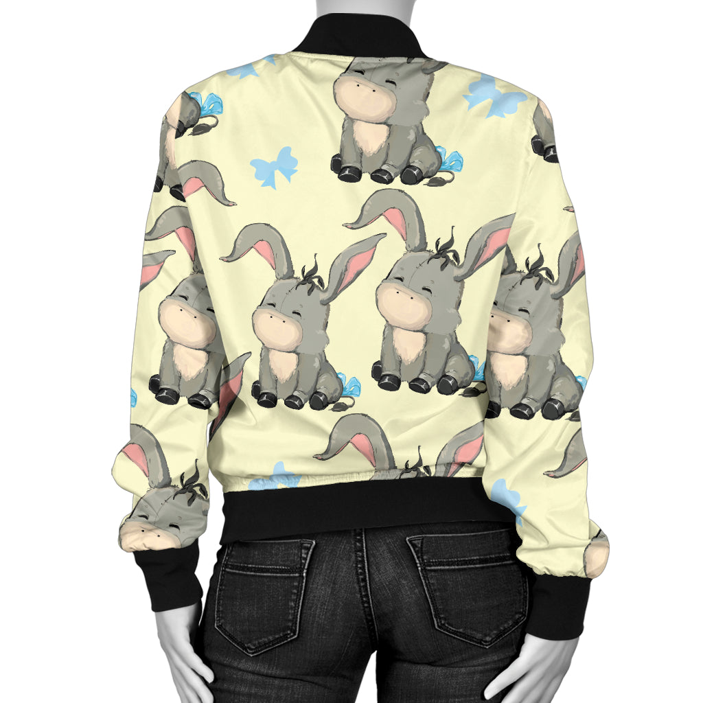 Donkey Baby Pattern Print Design 02 Women's Bomber Jacket