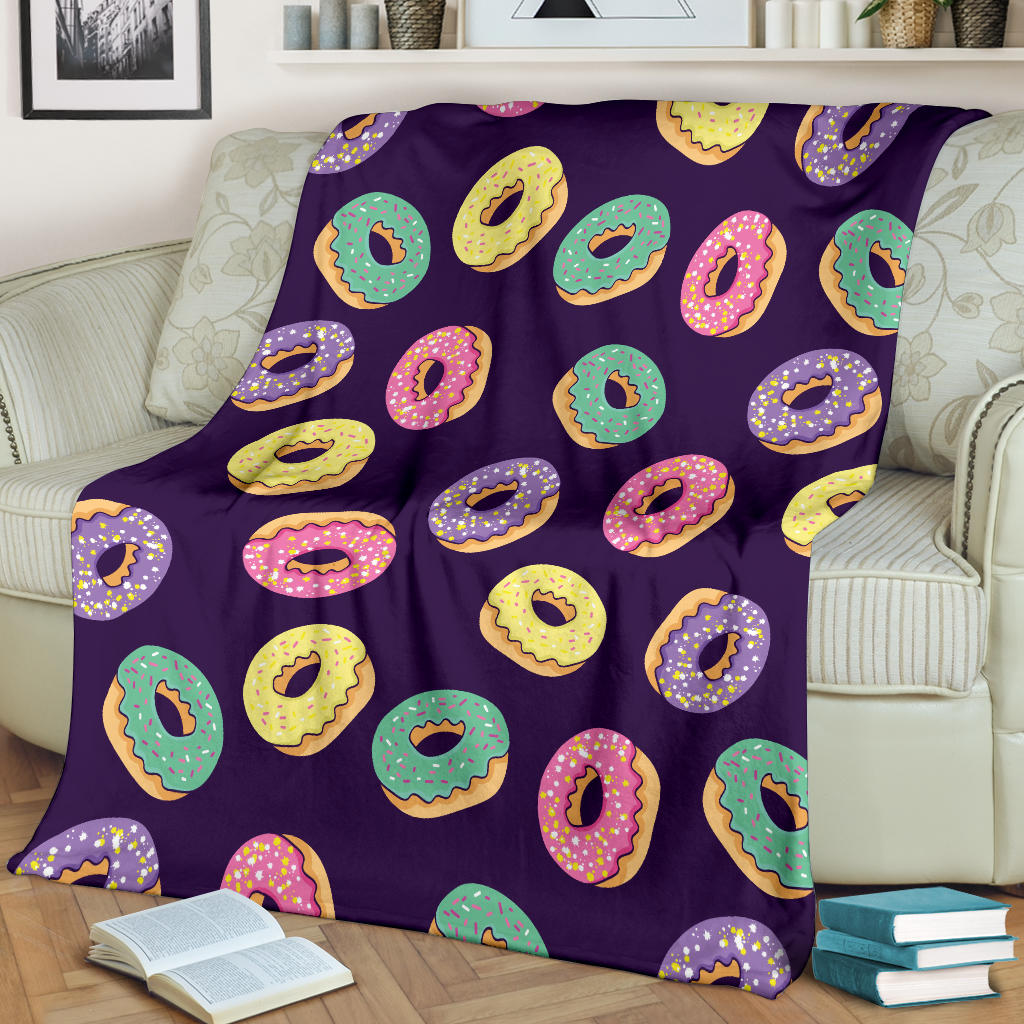 Donut Pattern Print Design DN08 Fleece Blanket