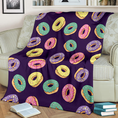 Donut Pattern Print Design DN08 Fleece Blanket