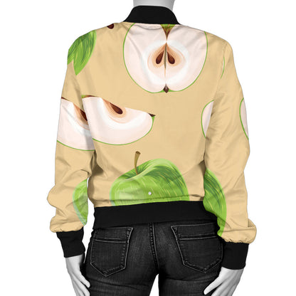 Apple Pattern Print Design AP07 Women Bomber Jacket