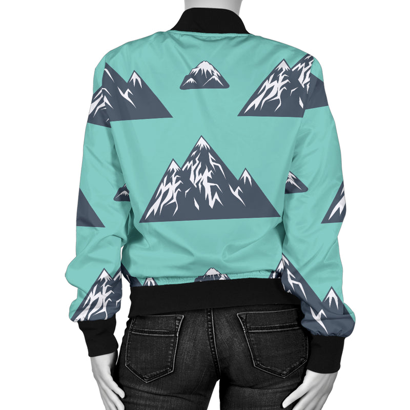Mountain Pattern Print Design 01 Women's Bomber Jacket