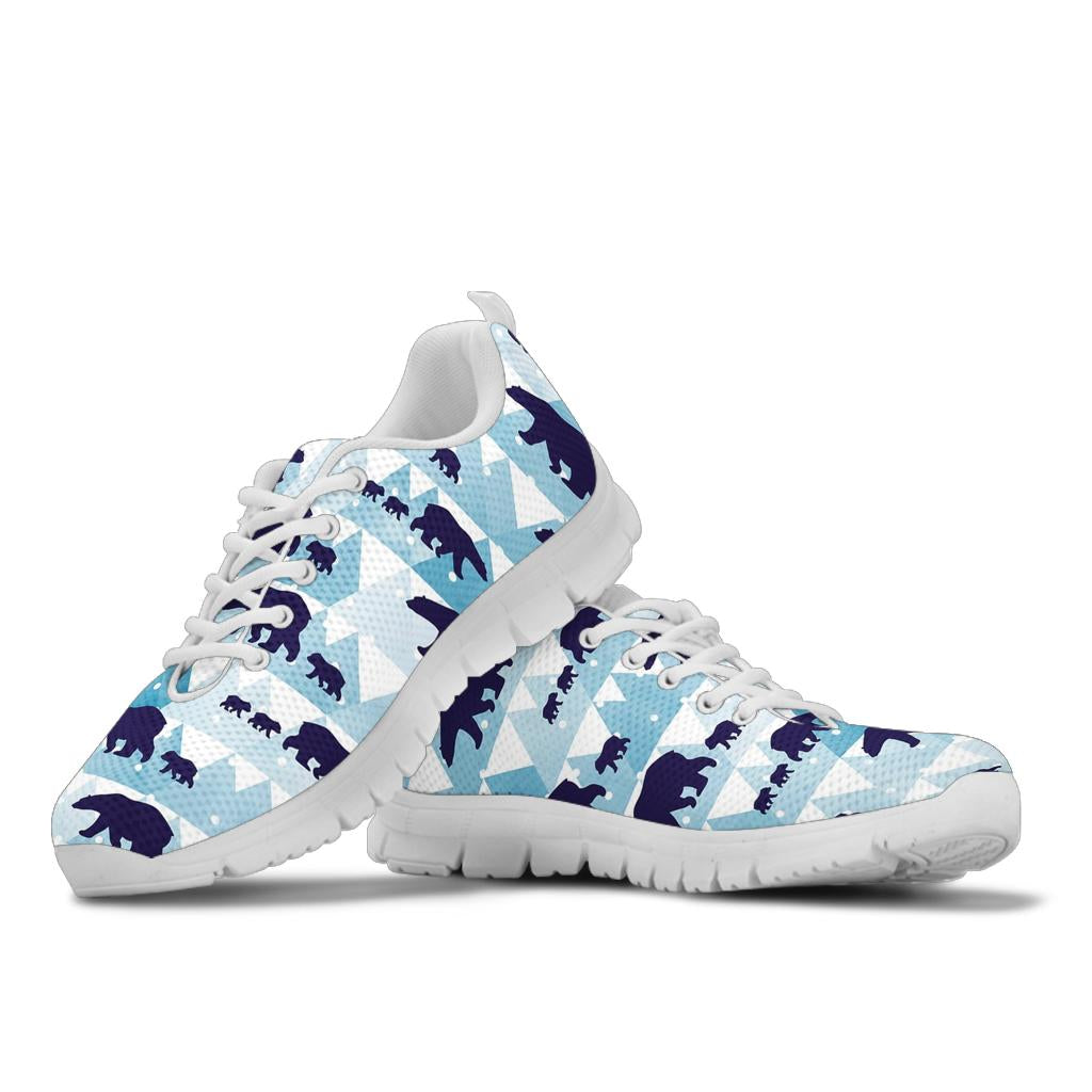 Bear Pattern Print Design BE01 Sneakers White Bottom Shoes