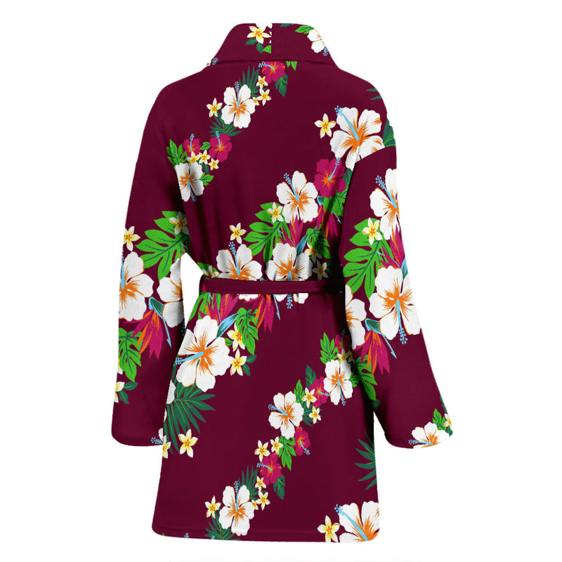 Hawaiian Themed Pattern Print Design H06 Women Bathrobe