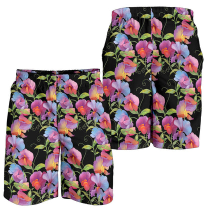 Peony Pattern Print Design PE012 Mens Shorts