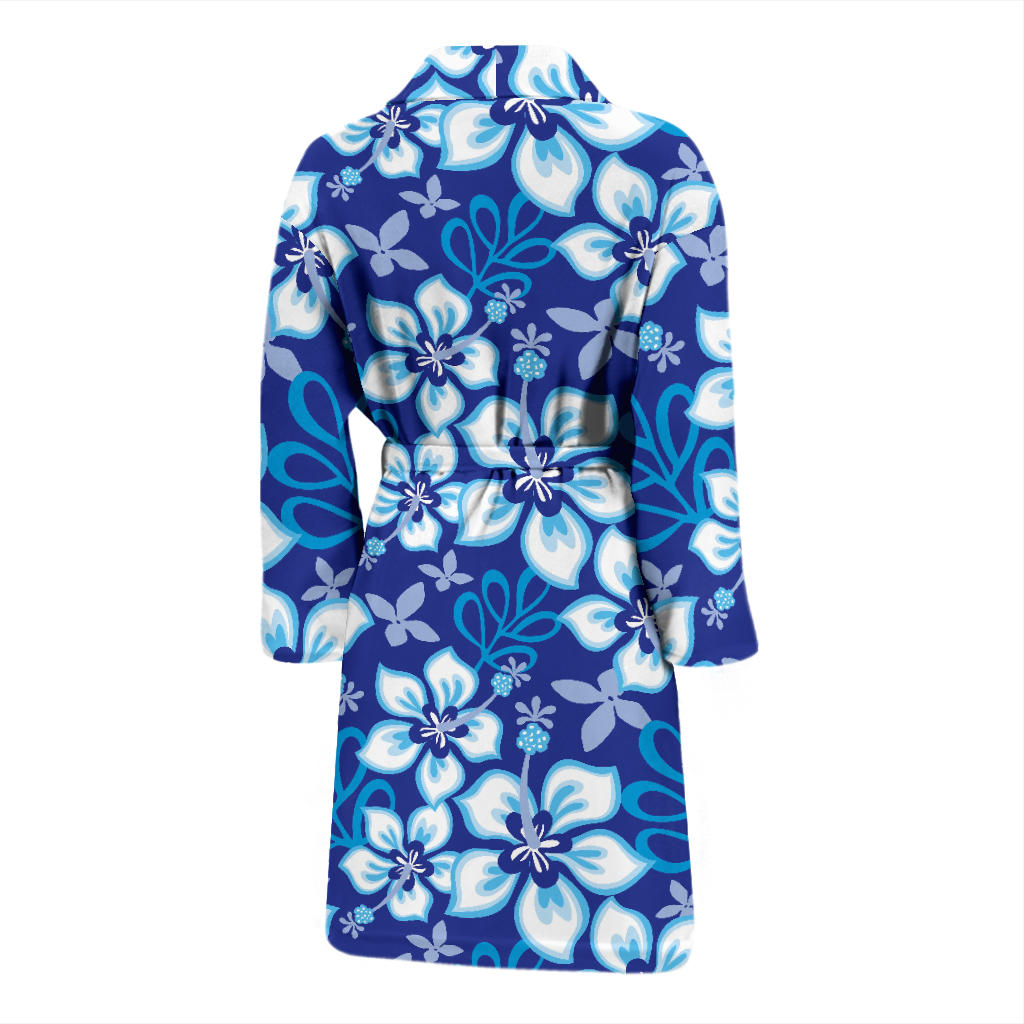 Hibiscus Pattern Print Design HB04 Men Bathrobe