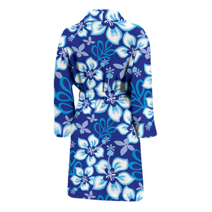 Hibiscus Pattern Print Design HB04 Men Bathrobe