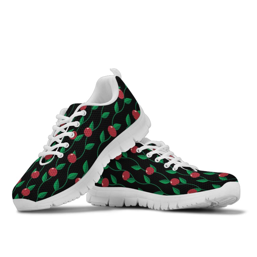 Cranberry Pattern Print Design CB01 Sneakers White Bottom Shoes