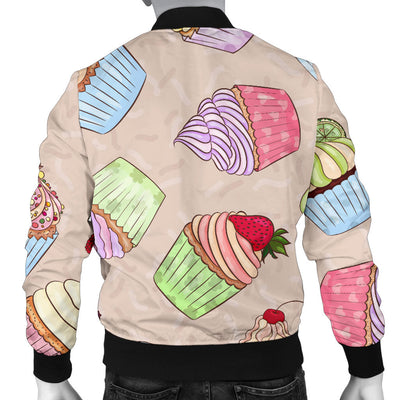 Cupcake Pattern Print Design CP06 Men Bomber Jacket