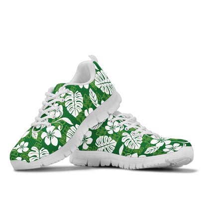 Hawaiian Themed Pattern Print Design H016 Sneakers White Bottom Shoes