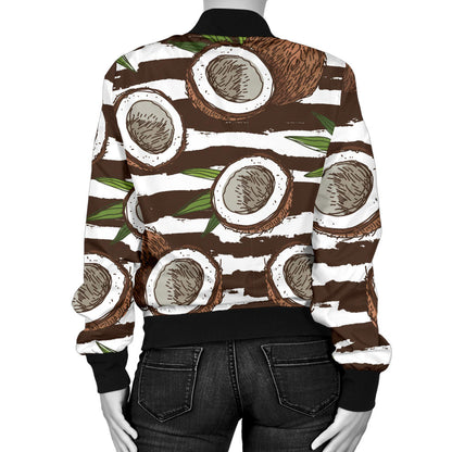 Coconut Pattern Print Design CN04 Women Bomber Jacket