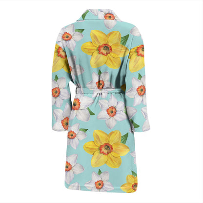 Daffodils Pattern Print Design DF07 Men Bathrobe