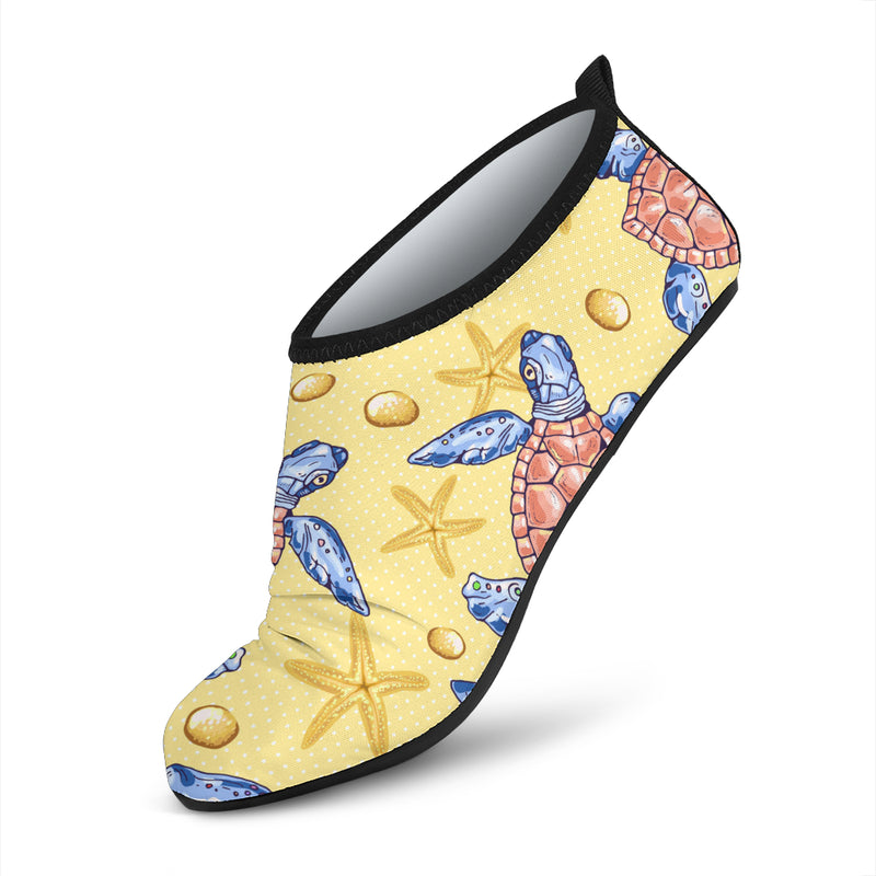 Sea Turtle Pattern Print Design T06 Aqua Water Shoes