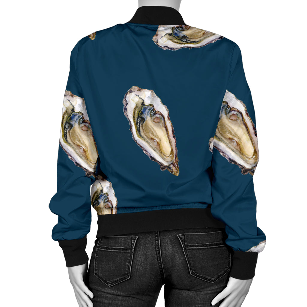 Oyster Pattern Print Design 03 Women's Bomber Jacket
