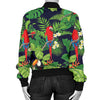 Rainforest Parrot Pattern Print Design A03 Women's Bomber Jacket