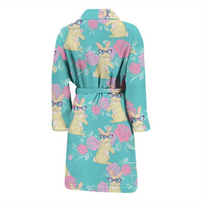Rabbit Pattern Print Design RB05 Men Bathrobe