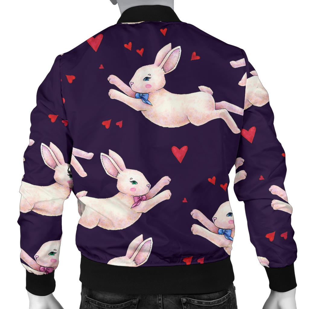 Rabbit Pattern Print Design RB016 Men Bomber Jacket