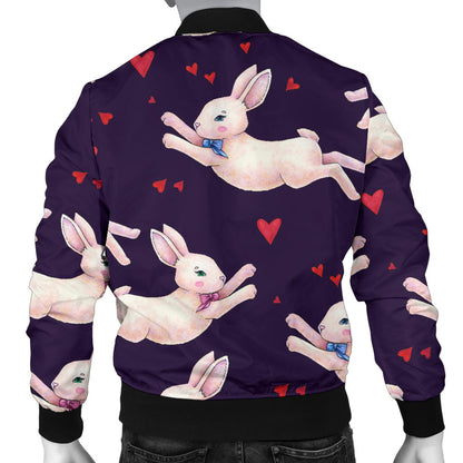 Rabbit Pattern Print Design RB016 Men Bomber Jacket