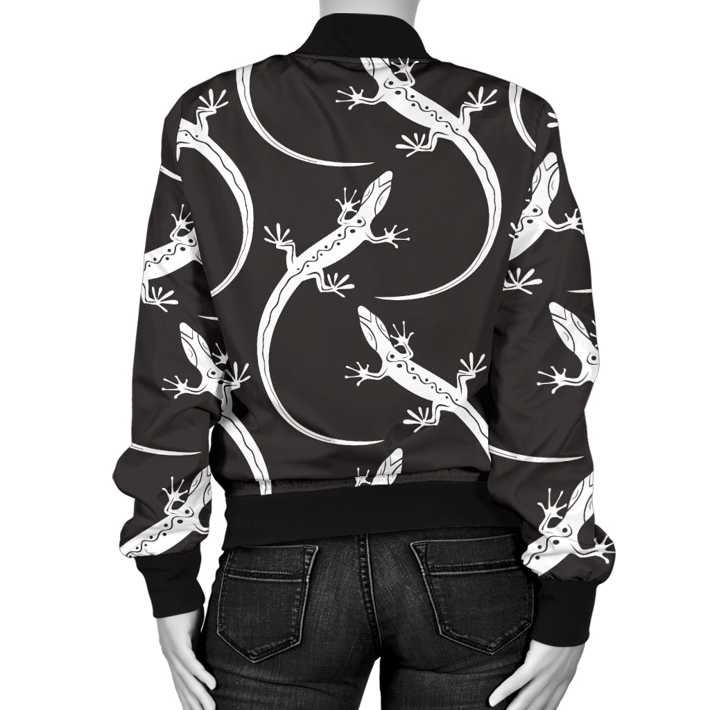 lizard Pattern Print Design 01 Women's Bomber Jacket