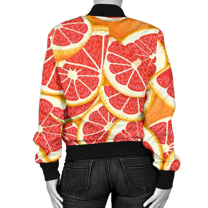 Grapefruit Pattern Print Design GF02 Women Bomber Jacket