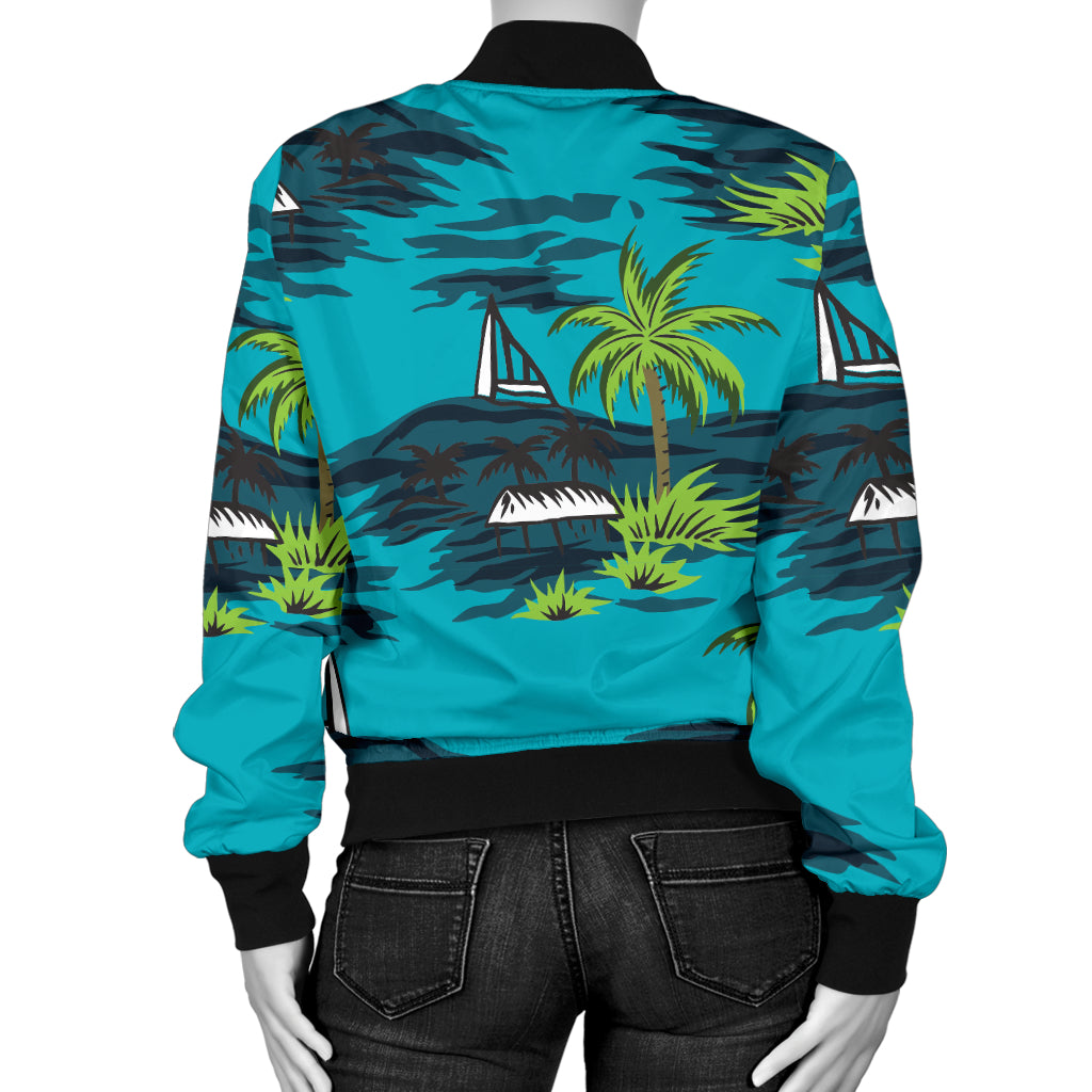 Pacific island Pattern Print Design A01 Women's Bomber Jacket