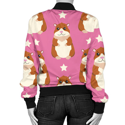 Hamster Cute Pattern Print Design 02 Women's Bomber Jacket