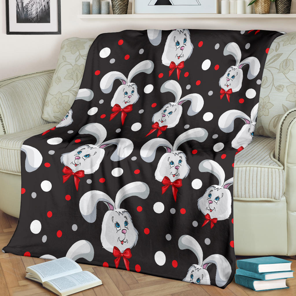 Rabbit Pattern Print Design RB012 Fleece Blanket