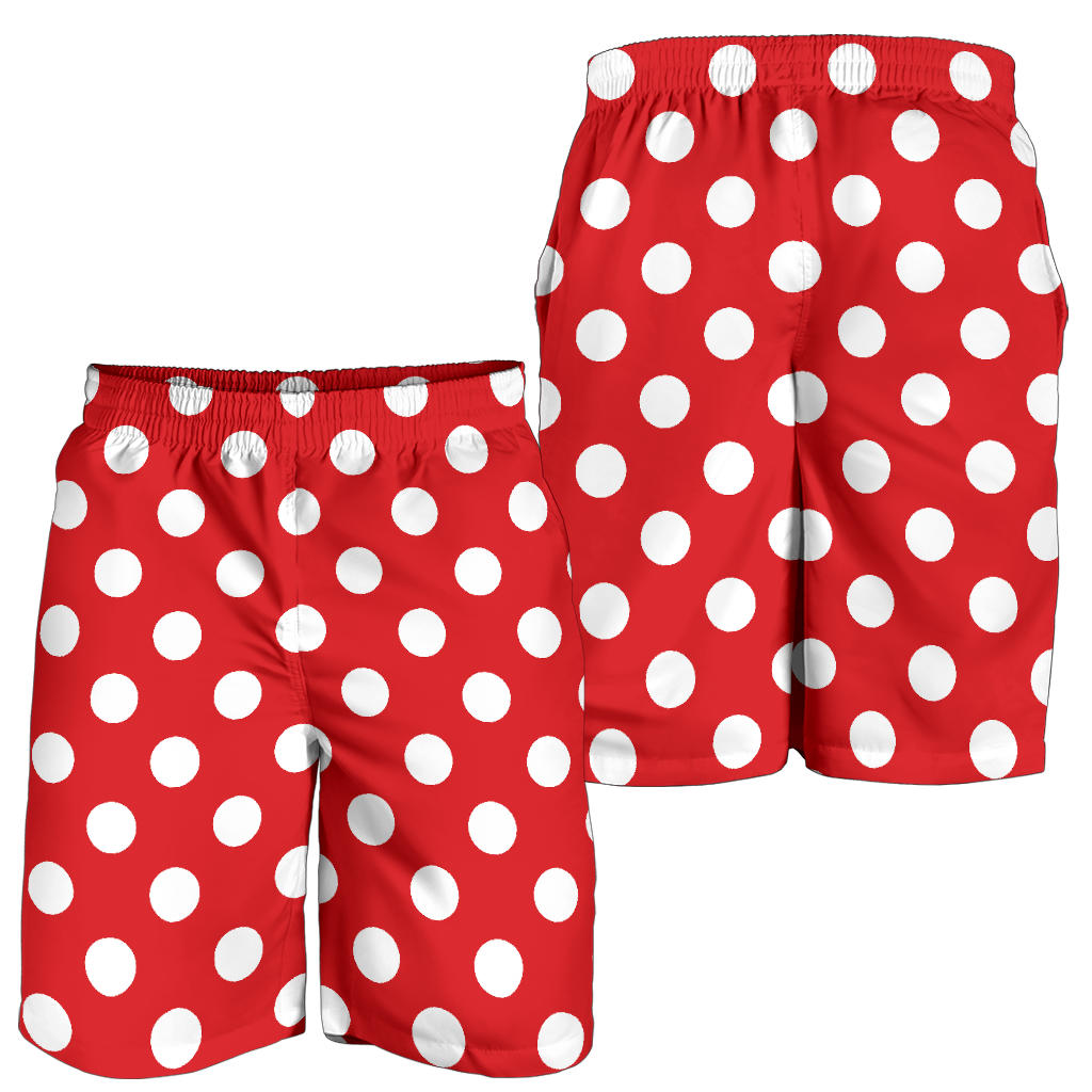 Polka Dot Red Pattern Print Design 04 Mens Shorts