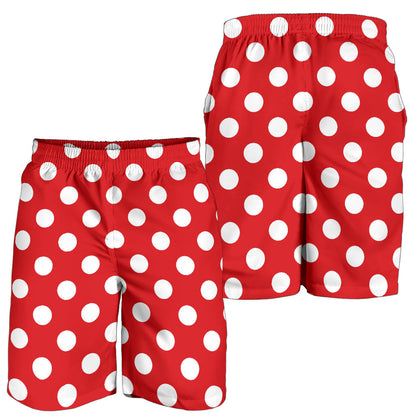 Polka Dot Red Pattern Print Design 04 Mens Shorts
