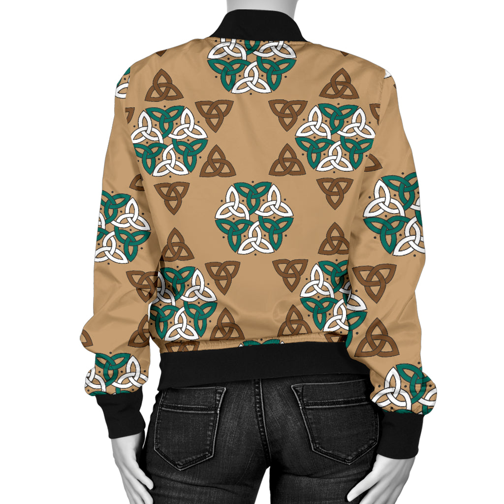 Celtic Pattern Print Design 08 Women's Bomber Jacket