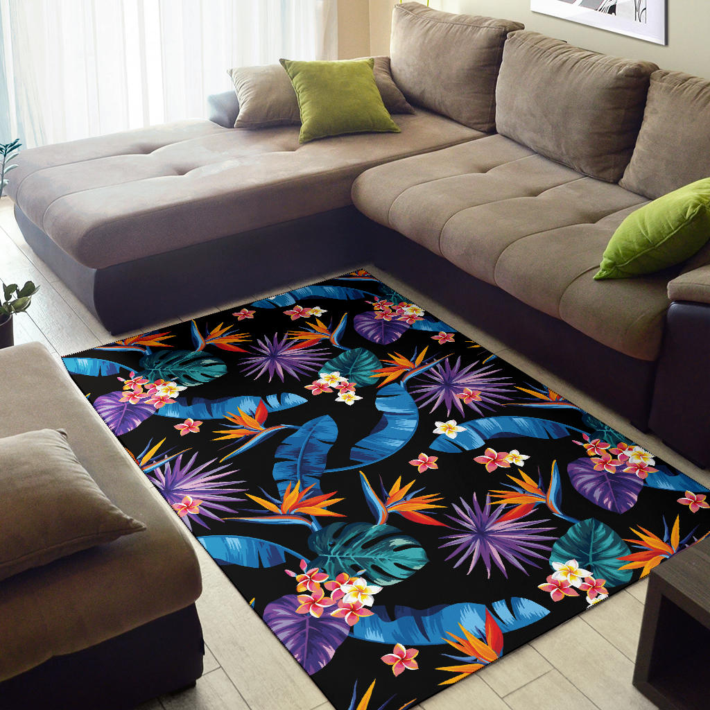 Tropical Flower Pattern Print Design TF018 Area Rugs