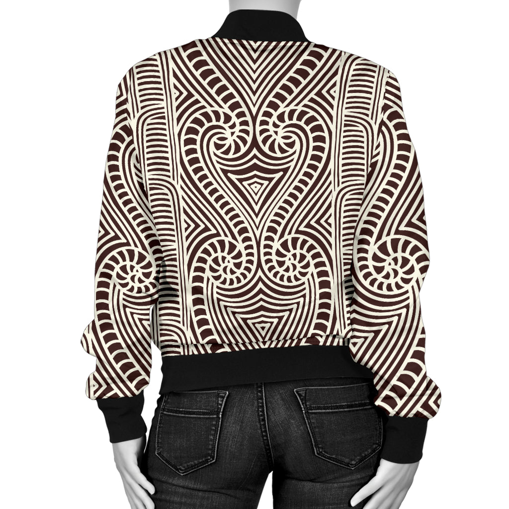 Maori Pattern Print Design 04 Women's Bomber Jacket