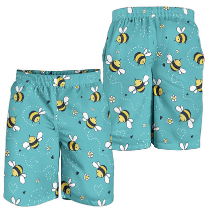 Bee Pattern Print Design BEE02 Mens Shorts
